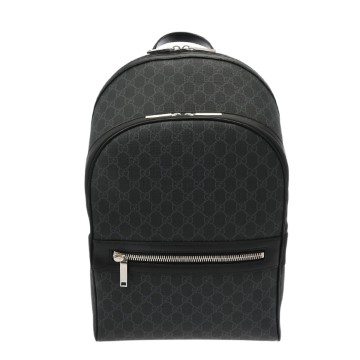 グッチ ミディアム バックパック ブラック 792123 ソフトGGシュプリームキャンバス/レザー ユニセックス バッグ 【中古】【bag】