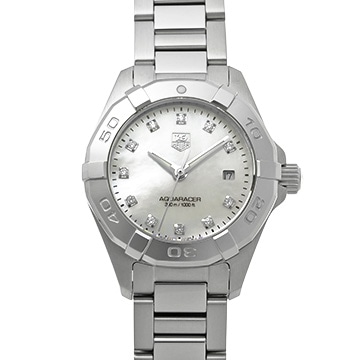 タグ ホイヤー アクアレーサー クォーツ WAY1413.BA0920 ホワイトシェル/ダイヤモンド レディース 時計 【中古】【wristwatch】