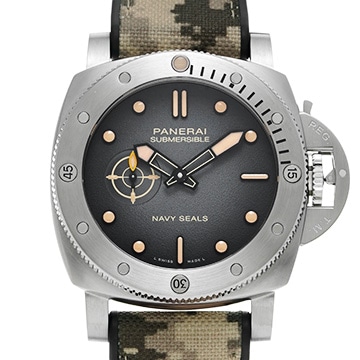 パネライ サブマーシブル クアランタクアトロ ネイビーシールズ PAM01518 グレー メンズ 時計 【中古】【wristwatch】