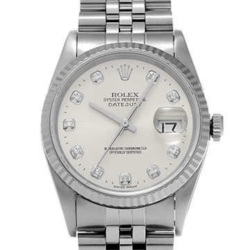 ロレックス デイトジャスト 36 16234G シルバー/ダイヤモンド メンズ 時計 【中古】【wristwatch】