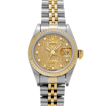 ロレックス デイトジャスト 69173G シャンパンコンピュータ/ダイヤモンド レディース 時計 【中古】【wristwatch】