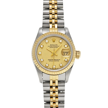 ロレックス デイトジャスト 69173G シャンパン/ダイヤモンド レディース 時計 【中古】【wristwatch】