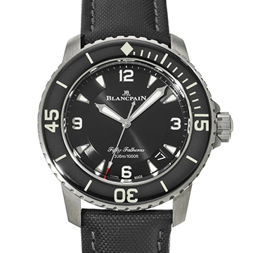 ブランパン フィフティ ファゾムス 5015 12B30 B52A ブラック メンズ 時計 【中古】【wristwatch】