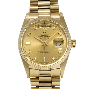 ロレックス デイデイト 18038A シャンパン/ダイヤモンド メンズ 時計 【中古】【wristwatch】
