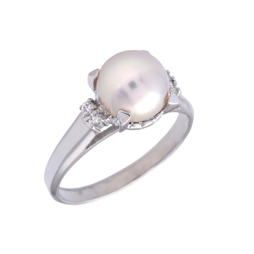 タサキ パールリング　#17  シルバー Pt900プラチナ レディース ジュエリー 【中古】【jewelry】
