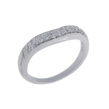 ブルガリ コロナリング パヴェ シルバー Pt950プラチナ レディース ジュエリー 【中古】【jewelry】