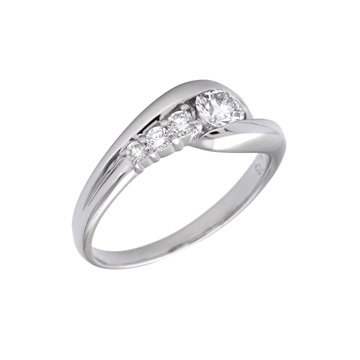 タサキ ダイヤリング #15 D0.35 D0.13  シルバー Pt900プラチナ レディース ジュエリー 【中古】【jewelry】