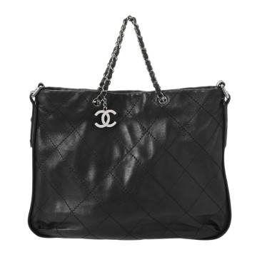 シャネル ワイルドステッチ 2Way チェーンハンドバッグ  ブラック カーフスキン レディース バッグ 【中古】【bag】