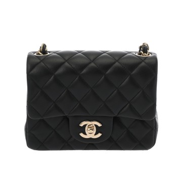 シャネル マトラッセ ミニ クラシック ハンドバッグ 17cm ブラック A35200 ラムスキン レディース バッグ 【中古】【bag】