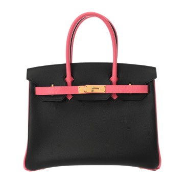 エルメス バーキン 30 SPオーダー ローズアザレ/ブラック ヴォーエプソン レディース バッグ 【中古】【bag】