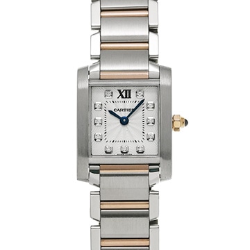 カルティエ タンク フランセーズ SM WE110004 シルバー/ダイヤモンド レディース 時計 【中古】【wristwatch】