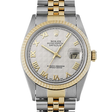 ロレックス デイトジャスト 16233 アイボリーピラミッド メンズ 時計 【中古】【wristwatch】