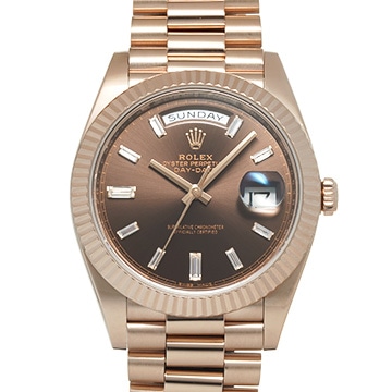 ロレックス デイデイト 40 228235A チョコレートブラウン/ダイヤモンド メンズ 時計 【中古】【wristwatch】