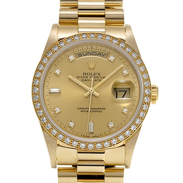 ロレックス デイデイト 18348A シャンパン/ダイヤモンド メンズ 時計 【中古】【wristwatch】