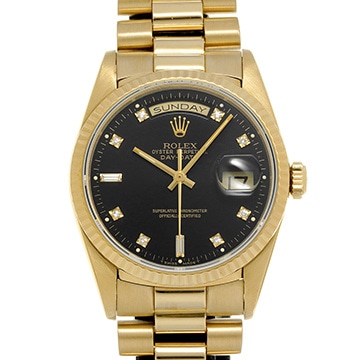 ロレックス デイデイト 18238A ブラック/ダイヤモンド メンズ 時計 【中古】【wristwatch】