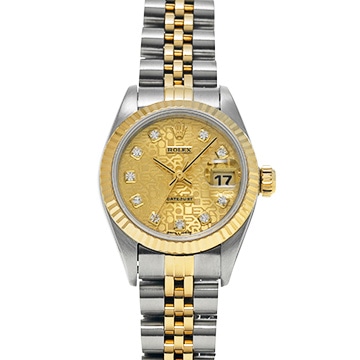 ロレックス デイトジャスト 69173G シャンパンコンピュータ/ダイヤモンド レディース 時計 【中古】【wristwatch】