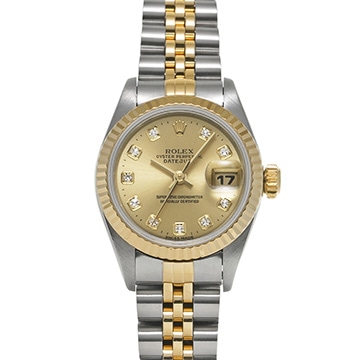ロレックス デイトジャスト 69173G シャンパン/ダイヤモンド レディース 時計 【中古】【wristwatch】
