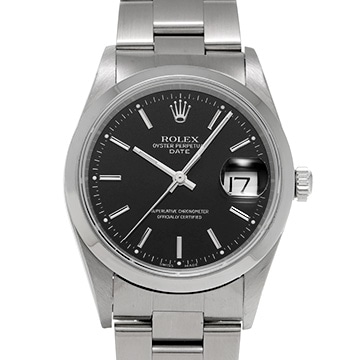 ロレックス オイスターパーペチュアル デイト 15200 ブラック メンズ 時計 【中古】【wristwatch】