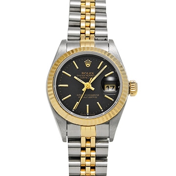 ロレックス デイトジャスト 79173 ブラック レディース 時計 【中古】【wristwatch】