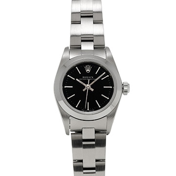 ロレックス オイスターパーペチュアル 76080 ブラック レディース 時計 【中古】【wristwatch】