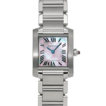 カルティエ タンクフランセーズ SM　 W51028Q3 ピンクシェル レディース 時計 【中古】【wristwatch】
