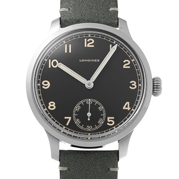 ロンジン ヘリテージ ミリタリー L2.826.4.53.2 ブラック メンズ 時計 【中古】【wristwatch】