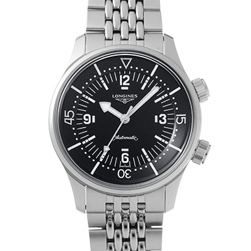ロンジン レジェンドダイバー L3.764.4.50.6 ブラック メンズ 時計 【中古】【wristwatch】