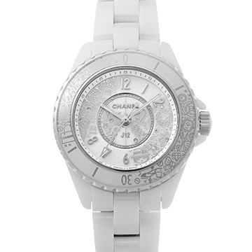 シャネル J12-20 33MM H6477 ホワイト/ダイヤモンド レディース 時計 【中古】【wristwatch】