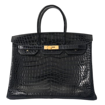 エルメス バーキン 35 ブルーマリン ポロサスリセ ユニセックス バッグ 【中古】【bag】