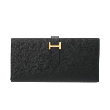エルメス ベアン スフレ  ブラック ヴォーエプソン ユニセックス 財布 【中古】【purse】
