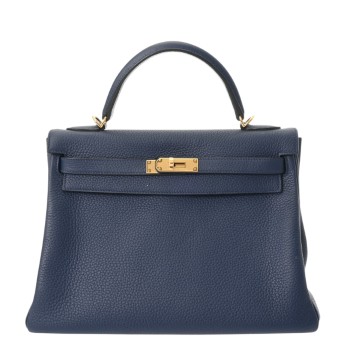 エルメス ケリー 32 内縫い 2WAY ブルーサフィール/ブルーエレクトリック トリヨンクレマンス レディース バッグ 【中古】【bag】