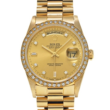 ロレックス デイデイト 18348A シャンパン/ダイヤモンド メンズ 時計 【中古】【wristwatch】
