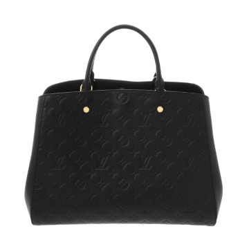 ルイ ヴィトン モノグラムアンプラント モンテーニュ GM ノワール M41069 レザー レディース バッグ 【中古】【bag】