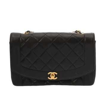 シャネル マトラッセ チェーンショルダー 25cm  ブラック A01165 ラムスキン レディース バッグ 【中古】【bag】