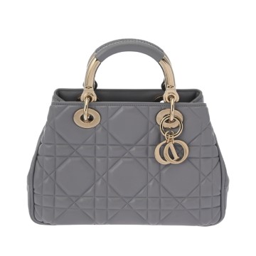 ディオール カナージュ Lady 95.22 スモール 2WAY グレー M0697OVJX ラムスキン レディース バッグ 【中古】【bag】