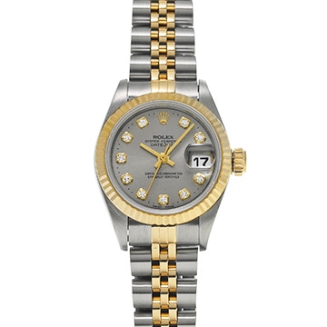 ロレックス デイトジャスト 69173G グレー/ダイヤモンド レディース 時計 【中古】【wristwatch】