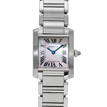 カルティエ タンクフランセーズ SM　 W51028Q3 ピンクシェル レディース 時計 【中古】【wristwatch】