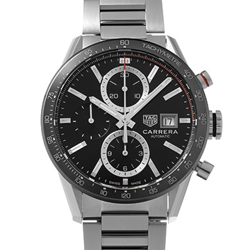 タグ ホイヤー カレラ キャリバー16 クロノグラフ CBM2110.BA0651 ブラック メンズ 時計 【中古】【wristwatch】