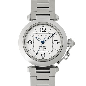 カルティエ パシャC ビッグデイト W31055M7 ホワイト ユニセックス 時計 【中古】【wristwatch】