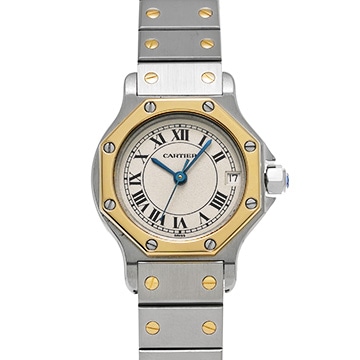 カルティエ サントス オクタゴン SM W2001683 アイボリー レディース 時計 【中古】【wristwatch】