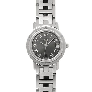 エルメス クリッパー CL4.210 グレー レディース 時計 【中古】【wristwatch】