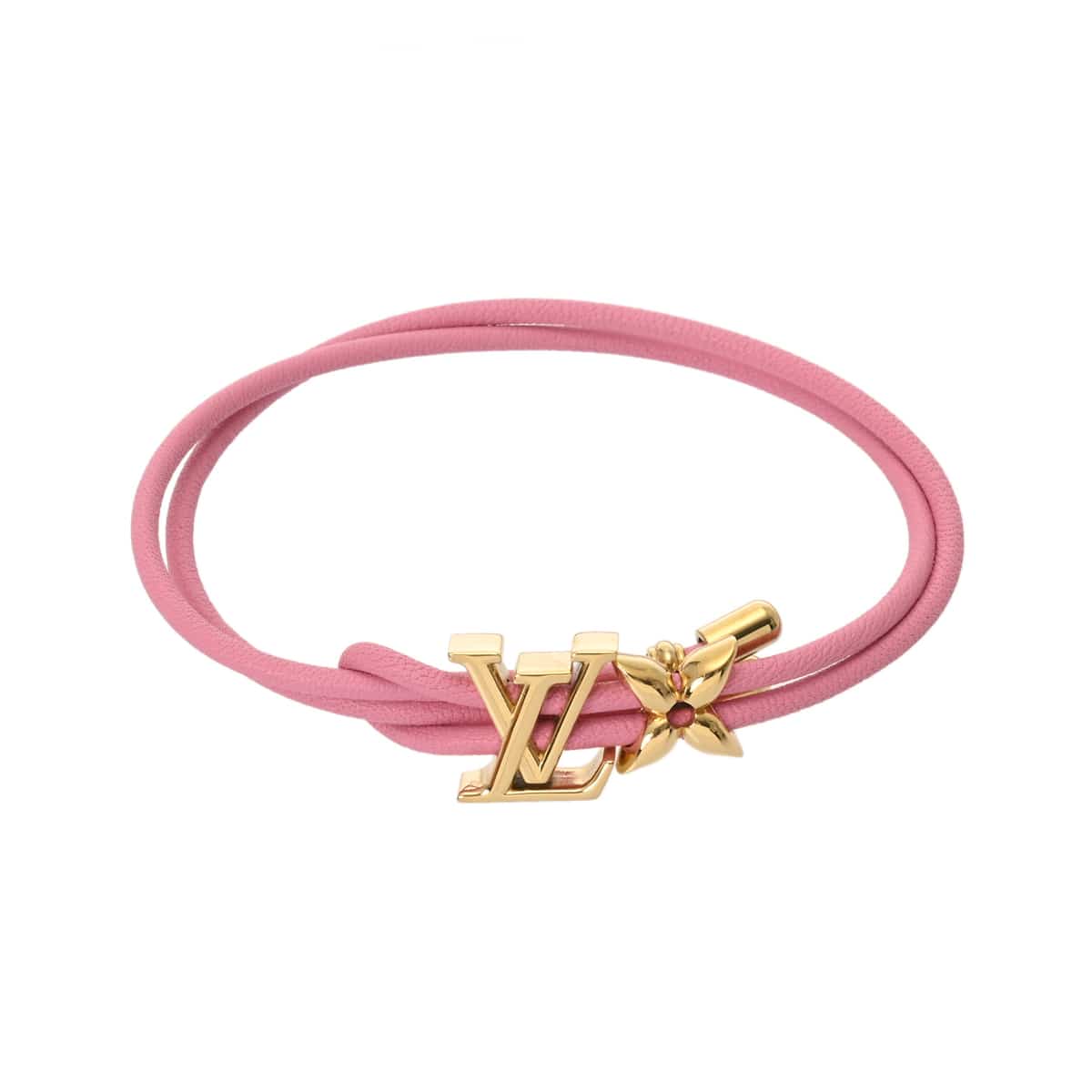 ルイ ヴィトン ブレスレット LV プッシュ ピンク M09572 レザー レディース ジュエリー 【中古】【jewelry】