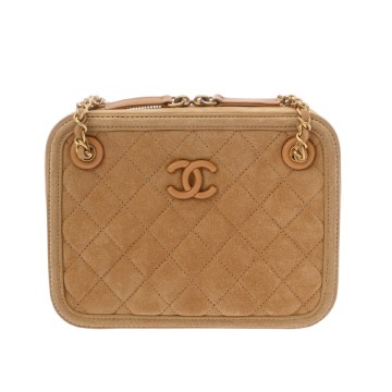 シャネル マトラッセ カメラバッグ ベージュ AS5986 ベルベット レディース バッグ 【中古】【bag】