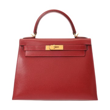 エルメス ケリー 28 外縫い 2WAY ルージュヴィフ リセ レディース バッグ 【中古】【bag】