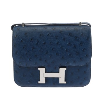 エルメス コンスタンス3 18 ミロワール ブルーロワイヤル オーストリッチ レディース バッグ 【中古】【bag】