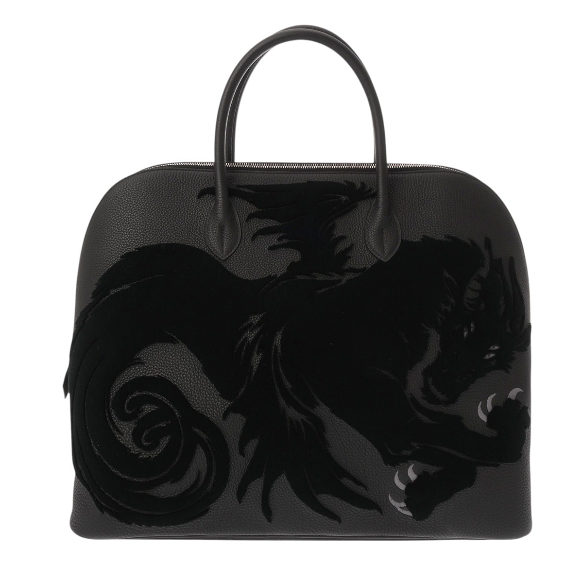 エルメス ボリード 1923 45 シメールドラゴン ブラック/ブルーリン トゴ/ベルベット レディース バッグ 【中古】【bag】