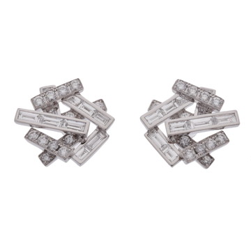 グラフ スレッドピアス シルバー K18ホワイトゴールド WG レディース ジュエリー 【中古】【jewelry】