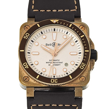 ベル＆ロス BR 03-92 ダイバー ブラウン ブロンズ BR0392-D-WH-BR/SCA ホワイト メンズ 時計 【中古】【wristwatch】