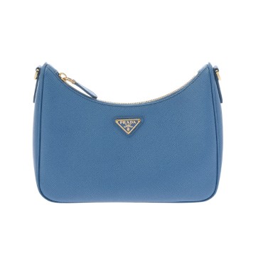 プラダ Re-Edition 2005 ショルダーバッグ ブルー 1BH204 サフィアーノレザー レディース バッグ 【中古】【bag】