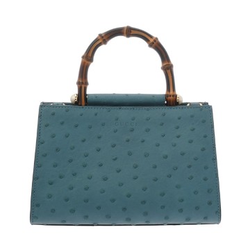 グッチ ニムフェア  ブルー 470271 バンブー/オーストリッチ レディース バッグ 【中古】【bag】